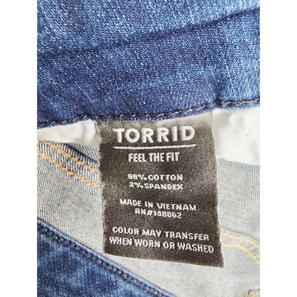 Torrid Size 22S Womens 28" Inseam Boyfriend Straight Vintage Stretch Blue Jeans - Picture 6 of 12